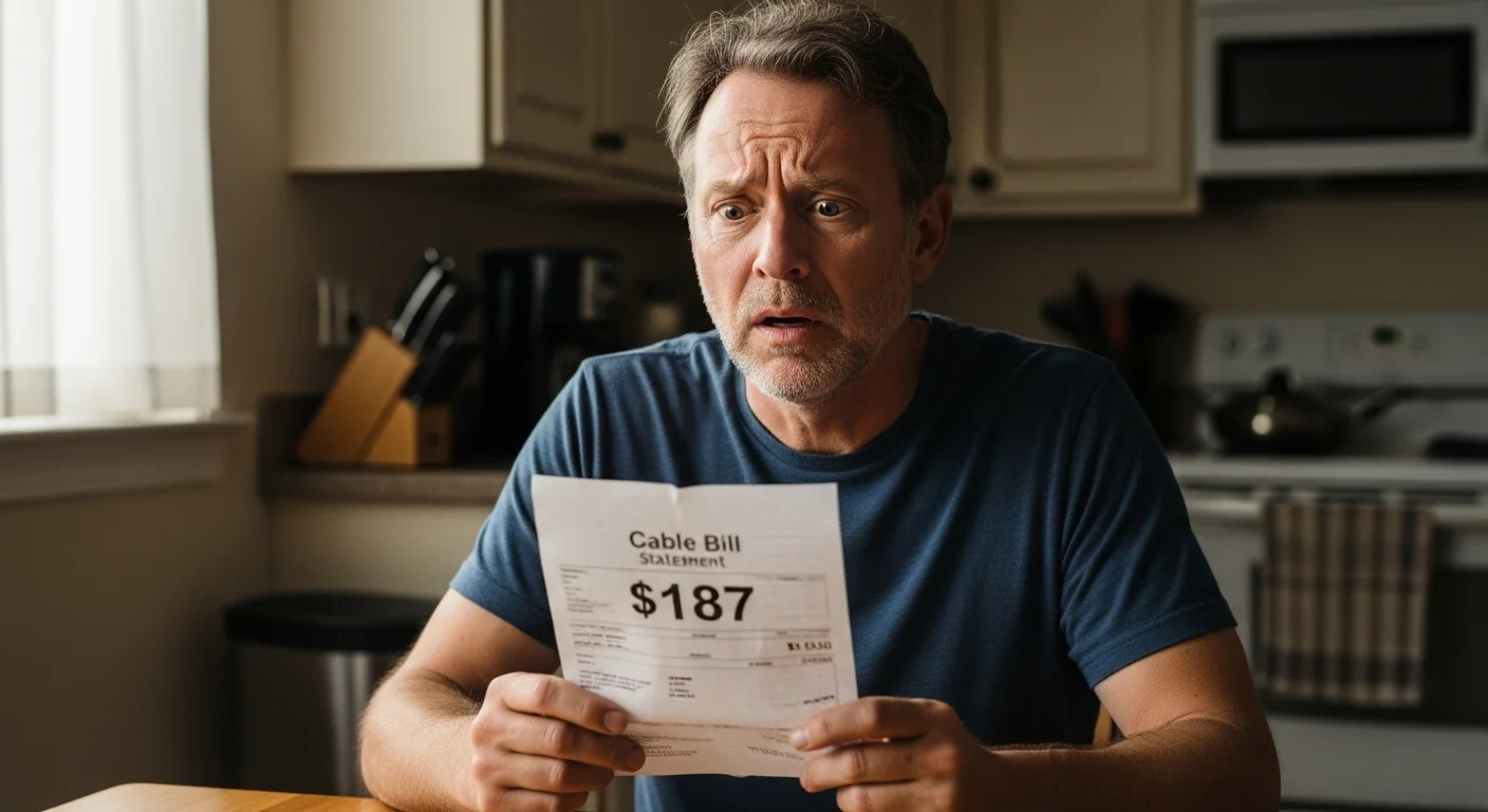Frustrated man shocked by high cable bill statement